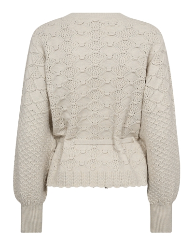 Co Couture - Row CC Pointelle Tie Cardigan - Ivory